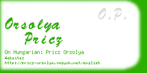 orsolya pricz business card